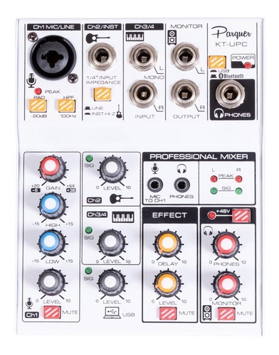 Consola Mixer + Interfaz Usb Parquer Kt-upc 3 Canales Cuota