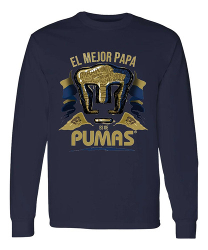 Playera Deportiva M Larga Hombre Pumas Unam Mejor Papá Pumas