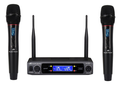 Microfono Inalambrico Doble Mano Uhf Audio Sonic Lx842