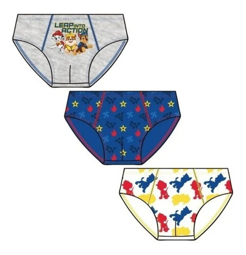 Set 3 Calzoncillos Paw Patrol, Slip 100% Algodon