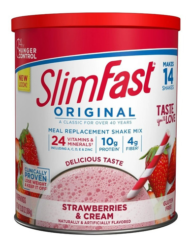 Batido Reemplazo De Comida Slimfast Original Sabor Fresa