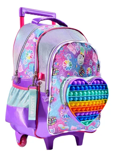 Footy Mochila Con Carro Unicornio Con Lentejuelas Y Luz - 48 Cm