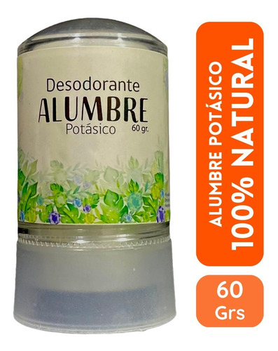 Desodorante 100% Mineral Piedra Alumbre Potassium Alum 60 G.