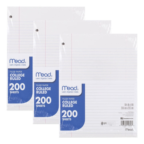 Papel Suelto Universitario Rayado 200 Hojas 26.7 X 20.3 Cm 3