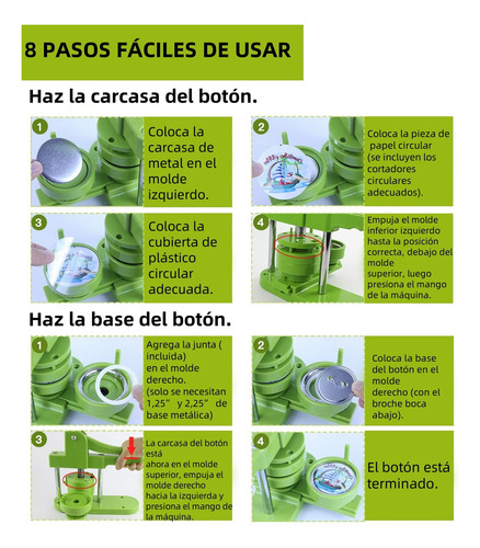 Diy Pin Badge Button Maker Máquina De Prensa 25mm Verde