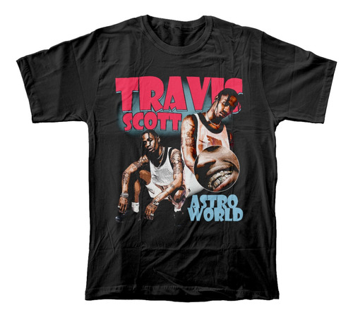 Camiseta Algodón Peinado Con Estampado Rapero Travis Scott 