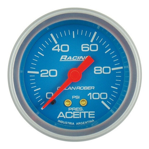 Reloj Manometro Presion De Aceite Orlan Rober Racing Celeste