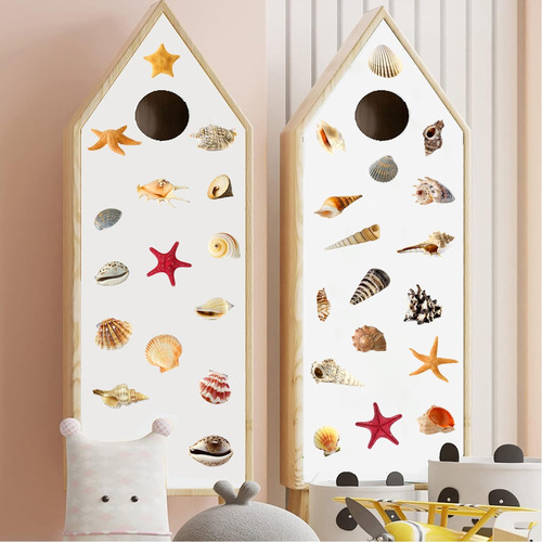 Calcomanías De Pared 3d Bajo El Mar Shell Para Baña, Calcoma