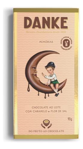 Barra De Chocolate Com Caramelo E Flor De Sal 90g  Danke