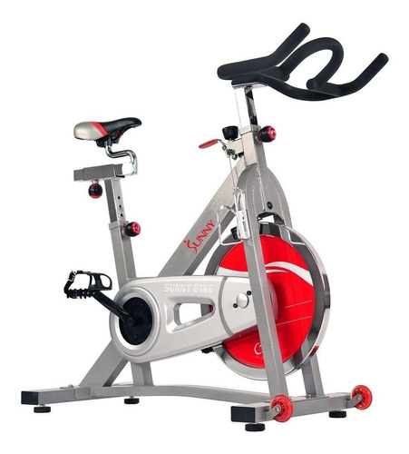 Bicicleta fija Sunny Health & Fitness SF-B901 para spinning color gris y rojo