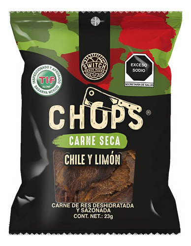 Carne Seca Switch Chops Sabor Chile Y Limon Con 23 G