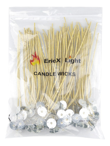 Ericx Light Mechas Para Velas, 100 Unidades De Bajo Humo 8&q