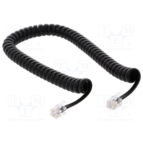 Cable Rulo Espiral Telefono 2m Rg11 Negro