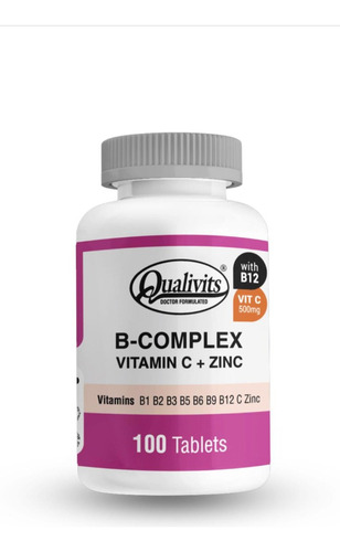 B-complex Vitamina C + Zinc X100 Tabletas Qualivits®