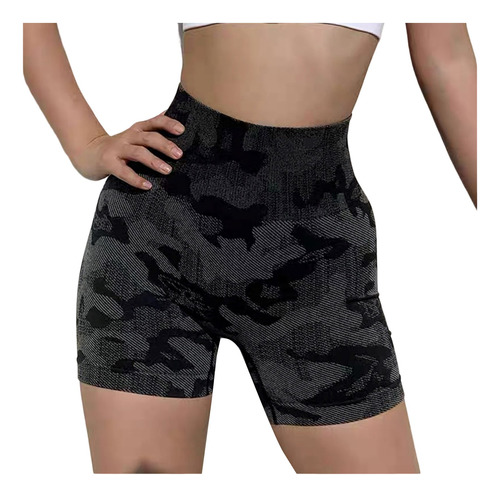 Pantalones Cortos De Fitness Para Mujer, Camuflaje Y Yoga, C