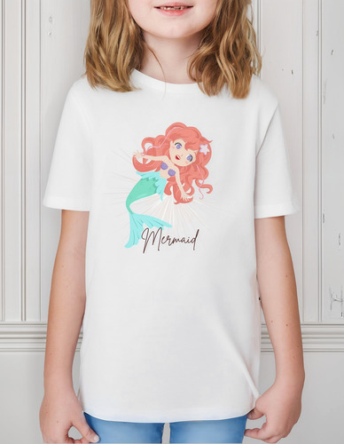 Playera Sirena Personalizada Para Niñas - 100% Algodón Mod#2