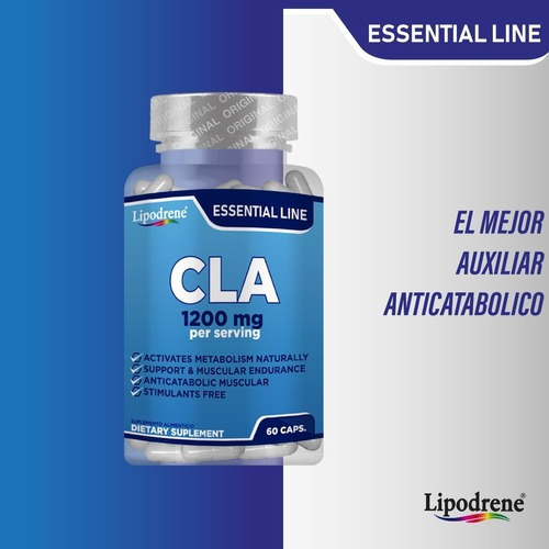 Cla 1200 Mg | Lipodrene | Essential | 60 Caps Sin Sabor