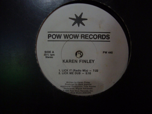 Vinilo Karen Finley Lick It Pow Wow Records E1