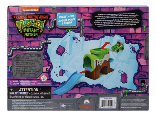 Carro Tortugas Ninja Mutant Mayhem Set Pista Lanzadora Color Verde