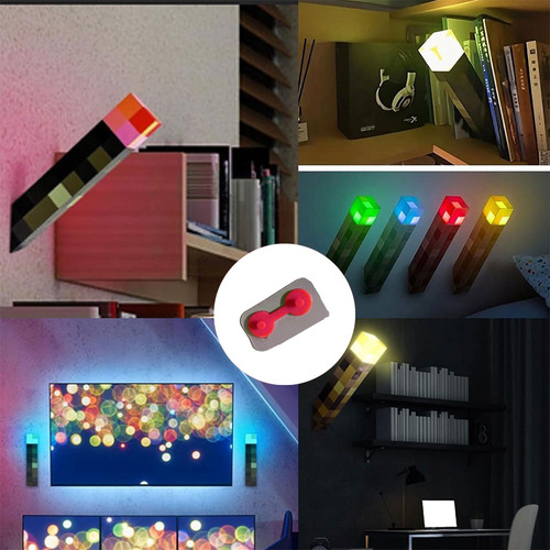 Lámpara Antorcha Minecraft Brownstone Luz Nocturna Led De S