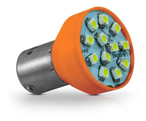 Par Lâmpada Led Bau15s-21 Transversal 1w 12v 1 Polo Amarelo