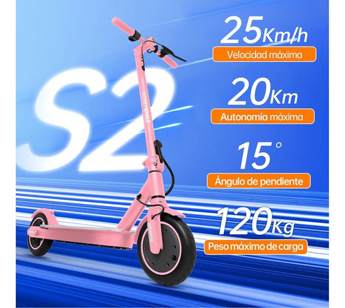 Scooter Electrico Honeywhale S2 Con Accesorios Rosa Claro