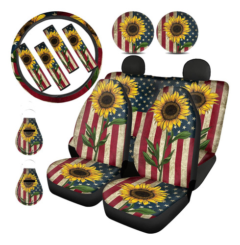 Polero Juego De 13 Fundas De Asiento Con Diseño De Girasol.