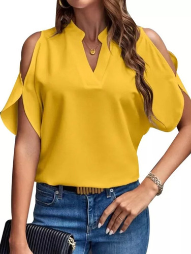 Blusas Para Mujer Elegante Moda Top Dama Casual Cuello V