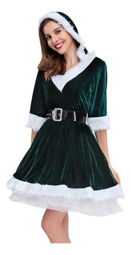 Vestido L Para Mujer, Color Liso, Para Noche De Navidad, Cue