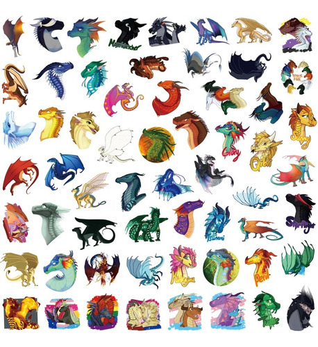 120 Pegatinas Diy De Dragón Con Alas De Fuego
