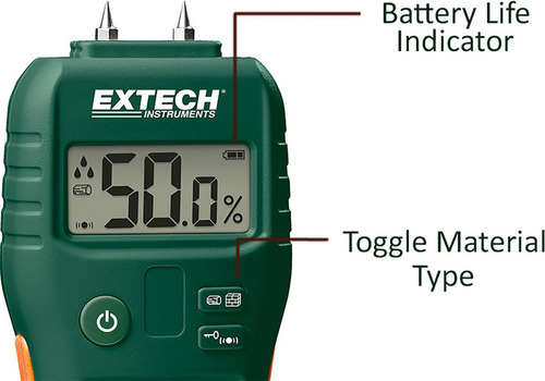 Extech Mo55 - Combinación Pin / Medidor De Humedad Sin Aguja