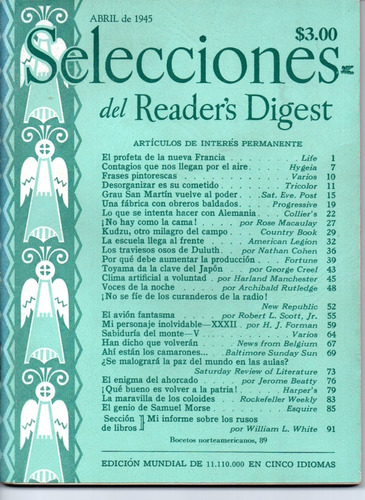 Selecciones Del Reader´s Digest Nº53 Abril 1945
