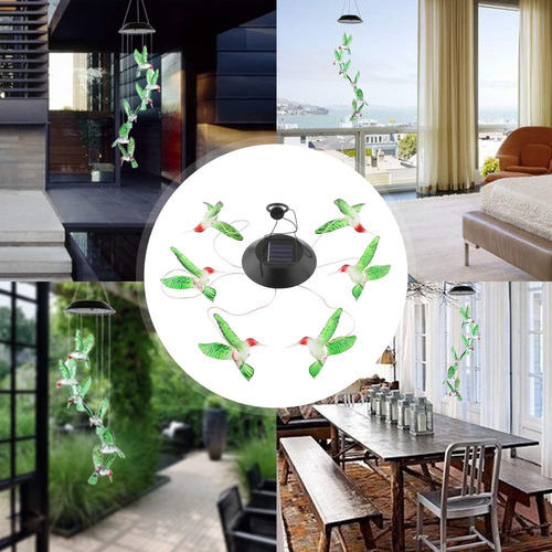 Campanillas De Viento Solares Con Forma De Colibrí, Led Que Cambian De Color, Para Colgar En Dispositivos Móviles, Impermeables, Para Exteriores, Interiores, Fiestas, Noches, Patios Y Jardines