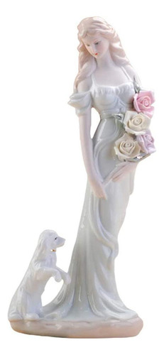 Escultura Cerámica Mujer, Mxmwz-001, 1pz, Blanco, 30x12x12c Color Blanco