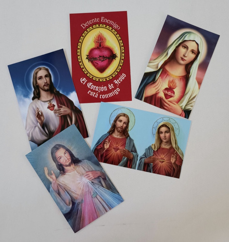 Estampas Paquete Corazón De Jesús Y María (paquete Con 50)