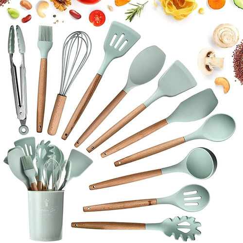 11 Piezas Juego De Utensilios De Cocina De Silicona Para Coc