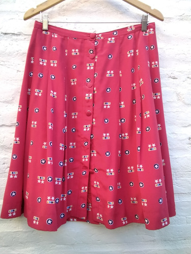 Pollera Tableada Vintage Roja