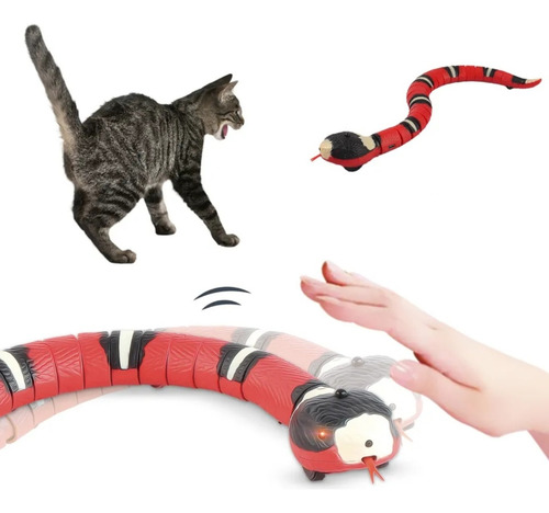 Imagen 7 de 8 de Serpiente Juguete Para Gatos Interactivo Sensor Obstáculos!