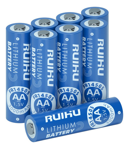 Pilas Recargables Ruihu Baterías Aa, Paquete De 8 Baterías D