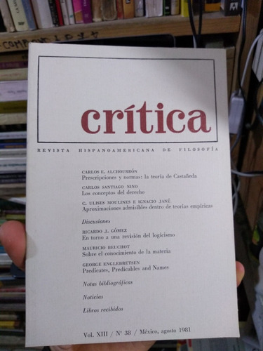 Critica Revista Vol Xiii No 38 Año 1981