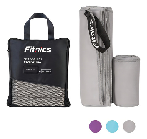 Toalla De Microfibra Set X2 Fitnics 120x60 + 80x30