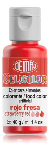 Colorante Rojo Fresa En Gel Comestible 40g Confitería