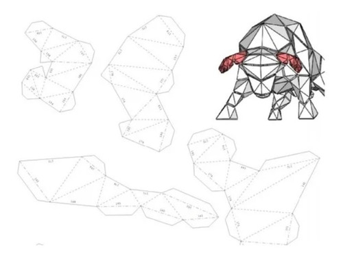 Toro Corneando Para Armar En Papel Papercraft Papiroflexia