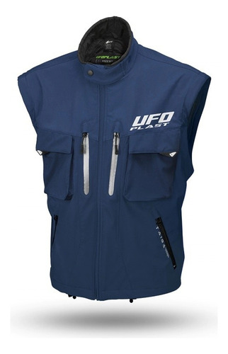 Campera Enduro Ufo Taiga C/ Protecciones Chaleco Desmontable Azul Liso L