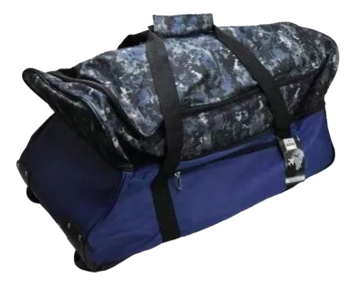 Bolso De Viaje Con Ruedas Y Manija Tipo Carro Camuflado 65cm