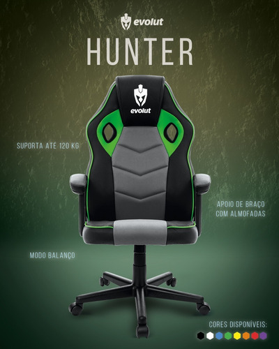 Imagem 1 de 5 de Cadeira Gamer Hunter - Eg-901 - Evolut - Lançamento Top