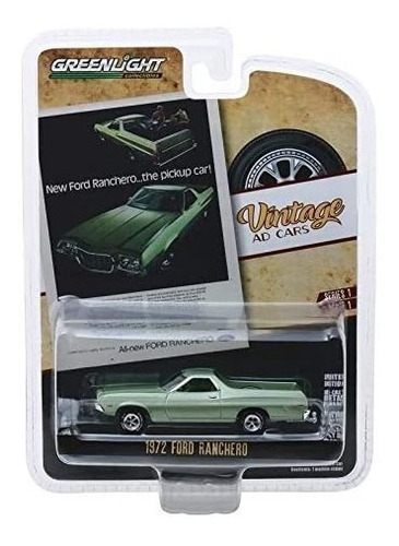 Greenlight 1972 Ford Ranchero Vintage Ad Cars