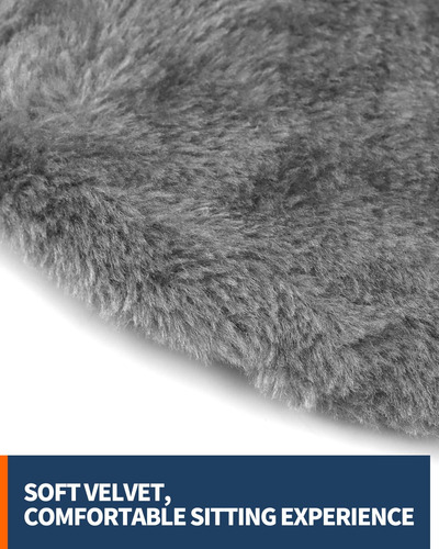 Funda De Asiento De Inodoro Terciopelo Suave Gris Modelo Est Gris