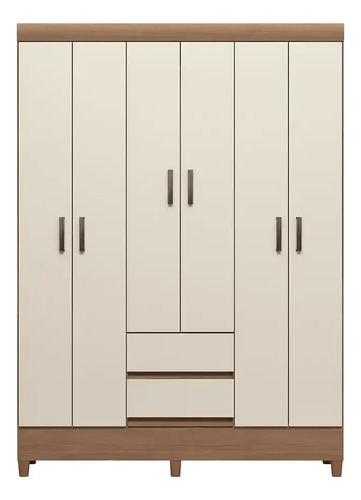 Ropero Placard 6 Puertas + 2 Cajones Armario Closet C/patas
