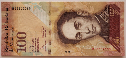 Imagen 1 de 2 de Billete Venezuela 100 Bolívares Diciembre 2008 B8 Unc
